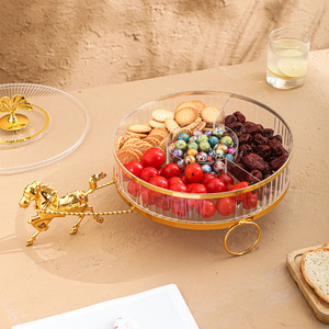 Plato de frutas estilo carruaje, plato de plástico con divisiones para frutas, plato para dulces, plato para aperitivos, plato para frutas secas, plato para postres, almacenamiento - Product Image 2