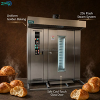 Four rotatif industriel haute puissance en acier inoxydable, machine de cuisson pour boulangerie, pâtisserie, pain et gâteaux de lune