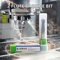 Fraise à double dent pour défonceuse, 1-12 mm, en carbure de tungstène, revêtement TiN, HRC 55, pour usinage CNC haute vitesse