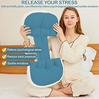Oreiller de grossesse dormir confortable fausse fourrure luxe maternité oreiller soutien pour les jambes arrière ventre hanches avec sac à linge