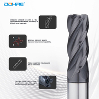 Fraise à bout arrondi en carbure DOHRE HRC55 à 4 flûtes de 4 mm avec revêtement AlTin pour machines CNC