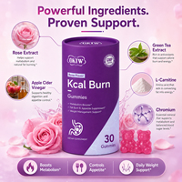 Gummies OKTW Kcal Burn avec extrait de rose pour la suppression de l'appétit, la satiété, la combustion des graisses, la perte de poids, les gummies amincissants en stock