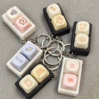 Accessoire de clavier DIY personnalisable en acrylique PVC, porte-clés avec impression UV, dessin animé, étanche, pour soulager le stress