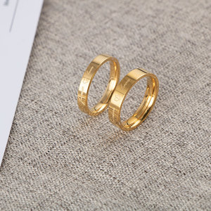 Couple <b>Rings</b> Titanium Steel Gold Heart Design Valentine's Day Gift Unisex Jewelry SA475 - Product Image 1