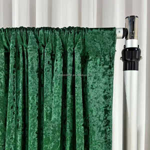 Lujo verde esmeralda 10 FT 12 FT 14FT terciopelo triturado telón de fondo cortinas cortina de terciopelo personalizado boda banquete eventos Decoración - Product Image 3