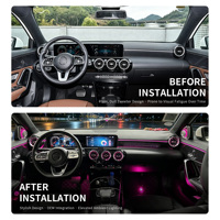 Kit d'éclairage d'ambiance complet 7 pièces W177 pour Mercedes-Benz Classe A CLA C118 2019-2026 – Couvre-haut-parleurs LED pour aérateurs de type turbine et éclairage d'ambiance intérieur