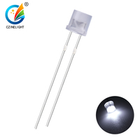 Diodo LED Diffuso 5mm con Lente Piatta a Cappello, Indicatore Luminoso Bianco Caldo, Rosso, Blu, Verde, Giallo, 3V 2V