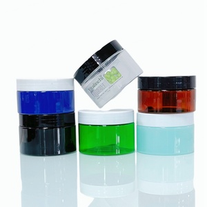 Black Lids PET Clear Cosmetic Cream <b>Jars</b> 50ml 80ml 100ml 120ml 150ml 200ml 250ml 500ml 8 oz <b>Plastic</b> Body Scrub Container - Product Image 5