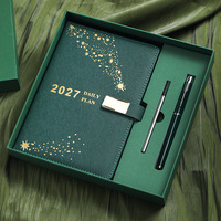 Agenda quotidien 2027 A5 en cuir PU, avec rabat enveloppe, boucle magnétique carrée, couverture rigide, agenda daté, journal, logo personnalisé