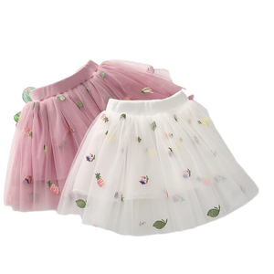 Fábrica profesional Niñas verano mini falda plátano piña decoración malla tutú falda - Product Image 6