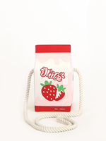 Tas Selempang Karton Susu PVC, Clutch Kecil, Tas Tangan Kartun, Ringan, Desain Terbaru, Lucu, Merah