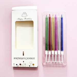 6 piezas por caja, decoración delgada para hornear pasteles, vela, ambiente de fiesta, velas para Pasteles de cumpleaños - Product Image 3