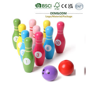 Jouets Montessori Jeu de quilles en bois massif arc-en-ciel pour enfants Développer les capacités motrices Interactif parent-enfant Cadeau d'anniversaire pour enfants - Product Image 1