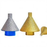 Outil de chanfreinage diamanté pour carrelage, marbre, pierre de quartz, foret de perçage et d'alésage, tête de meulage conique en forme de parapluie, vente directe fabricant