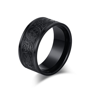 Celtic Knot <b>Titanium</b> Steel <b>Ring</b> Steel <b>Black</b> Men's Fashion Jewelry Gift - Product Image 5