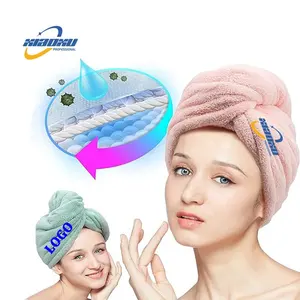 Hair Wrap SPA Absorbent Custom Logo Curly Hair After Shower Microfiber Drying Wrap Salon Towel