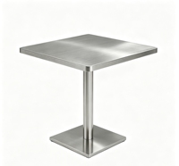 Table de salle à manger carrée en acier inoxydable pour hôtel et restaurant en plein air