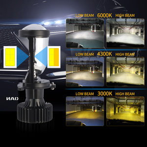 Y6S H4 3 colore Mini Auto LED lente proiettore Super luminoso 8000lm 70W fari LED con obiettivo Bi-LED accessori Auto - Product Image 5