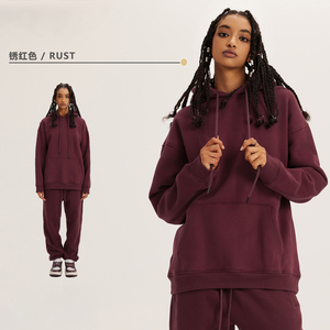 Two-Piece Men's Unisex Winter Hoodie & Sweatpants Set Embroidered Breathable Polyester/Cotton Pullover Hoodie WEIYI - Product Image 1