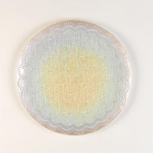 K11 Wedding 13 Inch 33cm Eco-Friendly Glass Elegance Sunburst <b>Gold</b> <b>Chargers</b> <b>Plate</b> New Arrival Unique Rainbow Design - Product Image 3