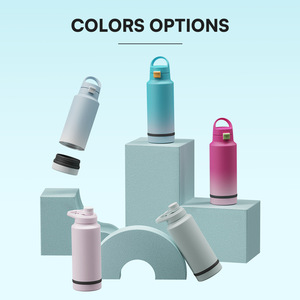 Bouteille d'eau en acier inoxydable à double paroi de 32 oz avec bouchon à bec verseur, gourde isotherme avec compartiment de rangement inférieur - Product Image 2