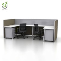 Solution de bureau modulaire en forme de L IULTRA moderne, écologique et durable, système complet de mobilier de bureau en cellules individuelles