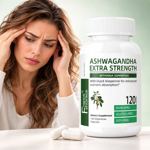 Cápsulas de Ashwagandha Premium Shecome con Pimienta Negra, Suplemento Herbal Vegano para el Estrés y la Energía, Suplemento de Ashwagandha - Product Image 1