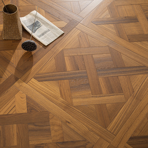 Parquet en bois d'ingénierie AVANTIMORA FSC multicouche lisse en teck Grade AB étanche T&G 450mm 600mm 800mm Versailles avec système scolaire - Product Image 1