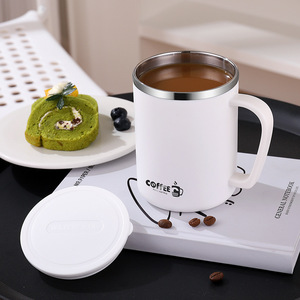 304 Bouteille d'eau en acier inoxydable avec couvercle, double couche isolée, étanche, tasse à thé de bureau, cadeau pour les étudiants - Product Image 4
