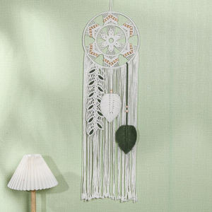 Maison séjour vent nordique salon décoration murale bohème bois perle coton corde manuel tissé <span class=keywords><strong>tapisserie</strong></span> fond mur pendentif - Product Image 5