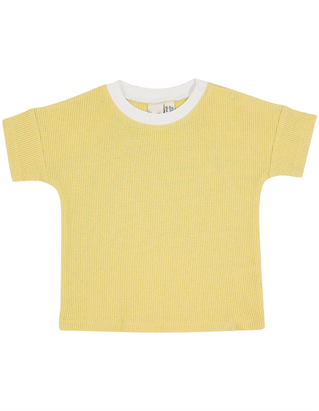Kaus Katun Wafel Wanita, Kaus Katun Wafel Kasual Fit Ungu Kuning Musim Panas Kustom untuk Anak Perempuan