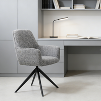 Chaise de salle à manger pivotante à 360°, structure en fer ergonomique, revêtement en velours français, accoudoirs bas, mobilier moderne et élégant pour la maison et les restaurants
