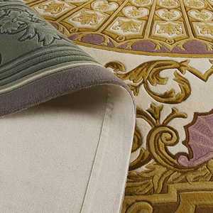 Alfombra de lana y viscosa fina artesanal, Alfombra de diseño moderno antideslizante lavable ecológica - Product Image 2