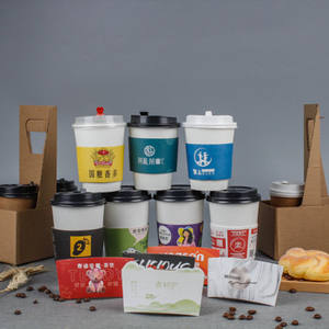 Portavasos de Papel Reciclado Personalizados con Logotipo, Doble Pared, para Bebidas Calientes y Frías, para Café, Vino y Agua Mineral, para Cafeterías - Product Image 4