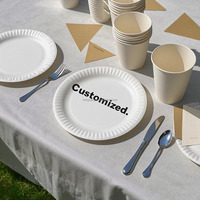 personnalisé fête d'anniversaire décoration motif fête vaisselle jetable assiettes et tasses en papier ensemble
