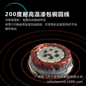 กังหันลมผลิตไฟฟ้า 600W 12V แกนแนวนอน ความเร็วลมเริ่มต้นต่ำ 2.5 ม./วินาที สำหรับใช้งานกลางแจ้ง - Product Image 4