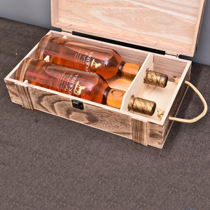 Boîte à bouteille de vin rouge en bois vintage 2 caisse de transport boîte de rangement en bois non fini boîte à vin gravée personnalisée boîte à vin en bois - Product Image 5