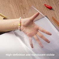 Carpeta de Archivo Impermeable Transparente con Bolsillos Suaves, Estilo Insertable, Superficie de Cuero A4, Diseño para Recetas, Procesamiento de Documentos, Menú