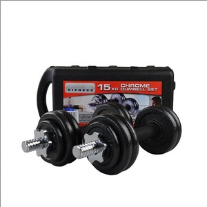 Venta caliente ajustable mancuernas gimnasio en casa <span class=keywords><strong>de</strong></span> pintura 15kg barra conjunto mancuerna - Product Image 5