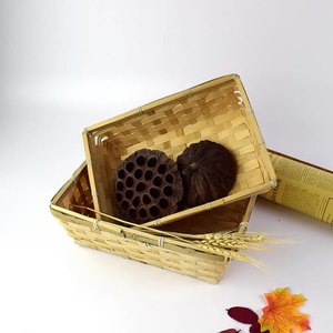 Panier de collation fait à la main <span class=keywords><strong>fruits</strong></span> <span class=keywords><strong>secs</strong></span> pain stockage bambou puce tissé panier cadeau de <span class=keywords><strong>noël</strong></span> - Product Image 5