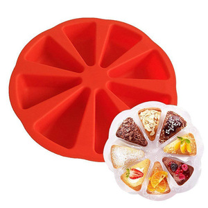 Molde de silicona de grado alimenticio al por mayor con 8 cavidades, engrosado, antiadherente, para hornear, para scones, pasteles, pizza, pan, postres, muffins, OPP - Product Image 2