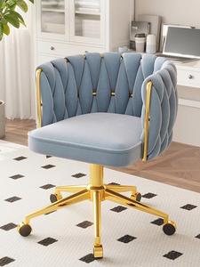 Light Luxury Tufted <b>Swivel</b> <b>Chair</b> Velvet Accent Armchair Adjustable Height Rolling <b>Office</b> Seat for Living Room - Product Image 1