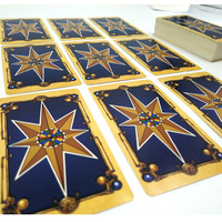 Cartes de tarot en papier noir portables avec impression personnalisée, imperméables, 78 cartes d'oracles exquises, jeu de divination avec boîte de rangement