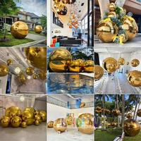 Violet grandes boules brillantes ballons miroir réfléchissants boules de miroir métalliques gonflables sphère pour la décoration de Festival de fête de mariage