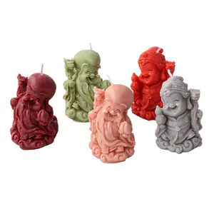 3D Silicone Mold Traditional MythBirthday God of Longevity Couple Grandpa Grandma Figurines for Cake Candle Soap Baking Tools