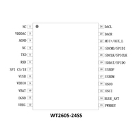 WT2605-24SS-Chip de Audio MP3 de alta calidad, interfaz DSP UART 32 ~ 320kbps, decodificación MP3, grabación de voz