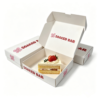 Boîte à gâteau jetable, alimentaire, étanche, résistante à l'huile, en matériaux recyclés, avec revêtement UV, gaufrage, emballage personnalisé pour boulangerie, sushis, pizza