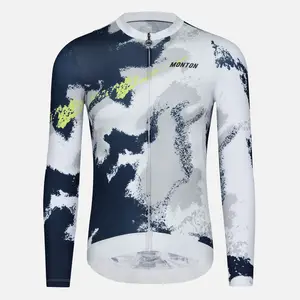 MONTON personalizar verano UV completo ciclismo Zip uniforme Camisetas manga larga primavera en blanco Downhill ciclismo conjunto Jersey para hombres mujeres