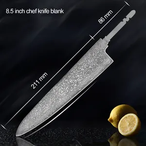 Damascus Steel Knife Handmade DIY Blade Blank Without Handle High Carbon Steel Chef Knife Billet Japan Santoku Sushi Cleaver Hot