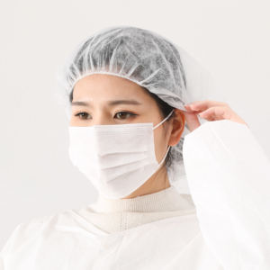 หน้ากากอนามัยทางการแพทย์ผ้าใยสังเคราะห์แบบใช้แล้วทิ้งสำหรับเด็กผู้ใหญ่ชุดหน้ากากแบนสีดำสีชมพู - Product Image 1